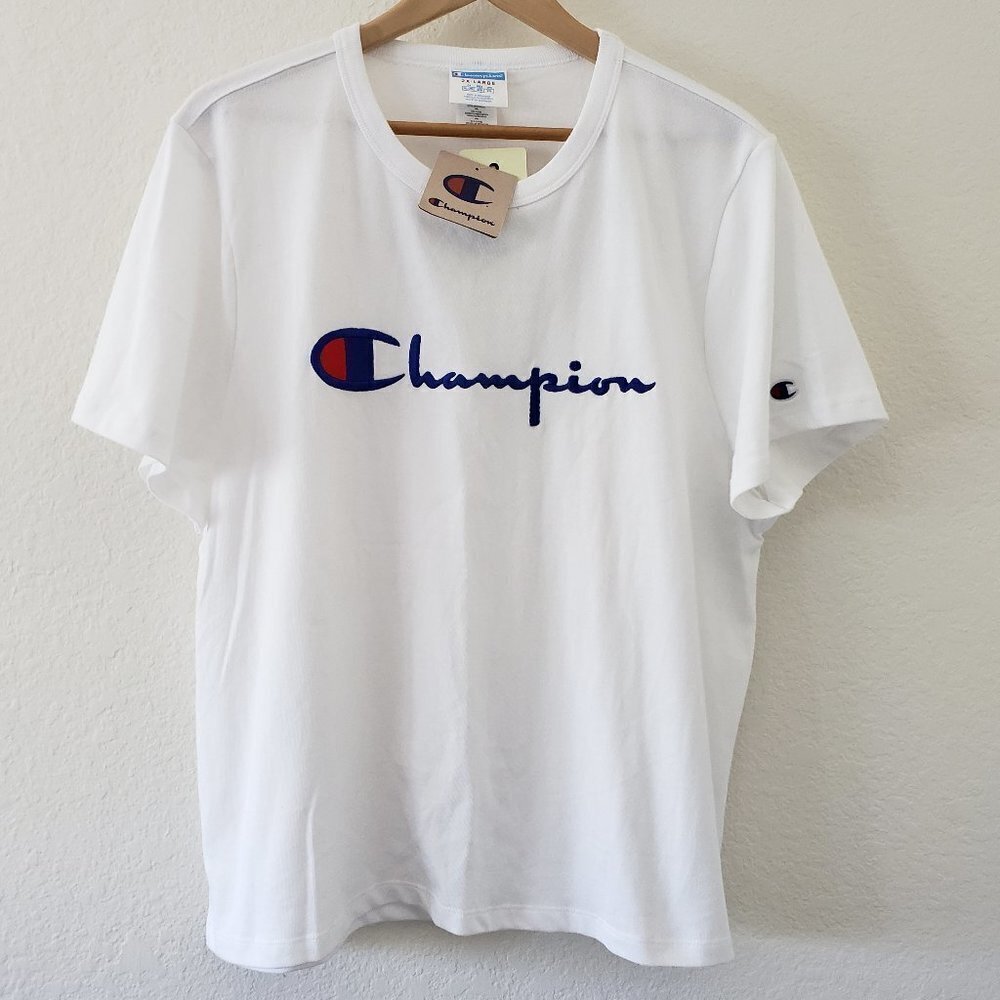 NWT - Champion Embroidered 100% Cotton Logo T-shirt - Size XXL